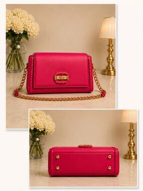 Elegant Hot Pink Chain Shoulder Bag